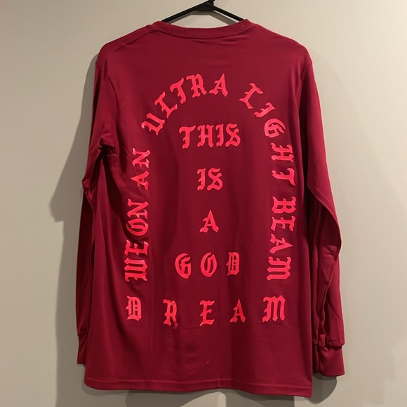 YEEZY 2016 KANYE WEST SAINT PABLO TOUR MERCH ULTRALIGHT BEAM RED TEE LONG SLEEVE - Picture 2 of 2